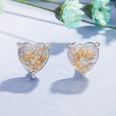 Heartshaped Opal Earrings European and American Colorful Stone Zircon Earringspicture12